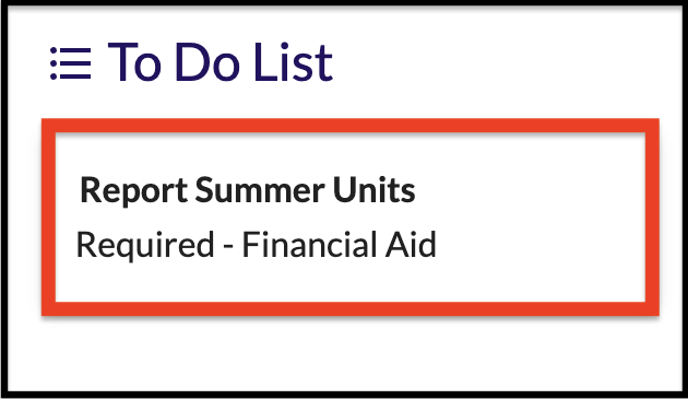 SF State Gateway - Report Summer Units (To Do List)