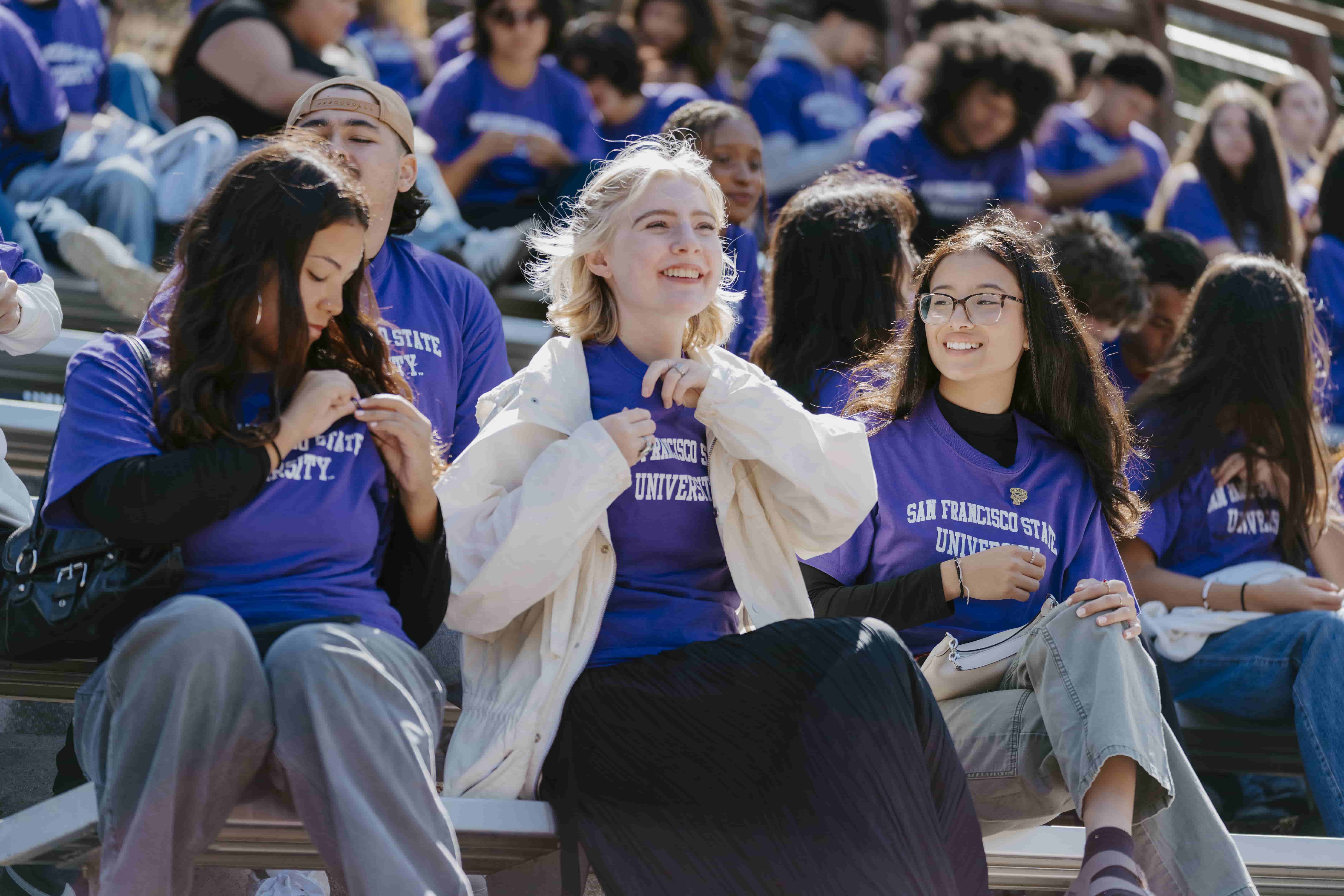 SF State student participating in Orientation Pinning Ceremony