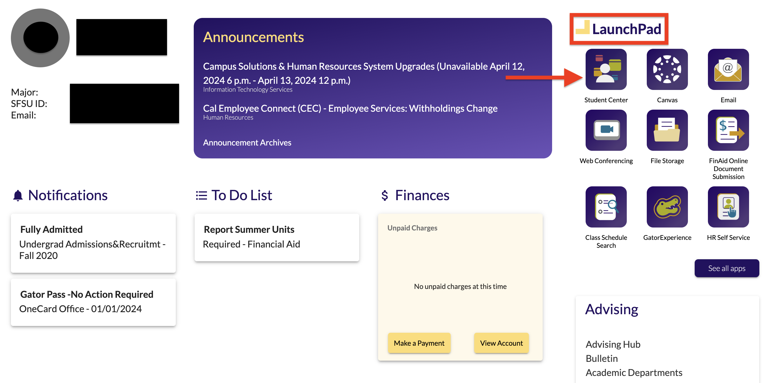 SF State Gateway (Full Picture) - Student Center | Report Summer Units)