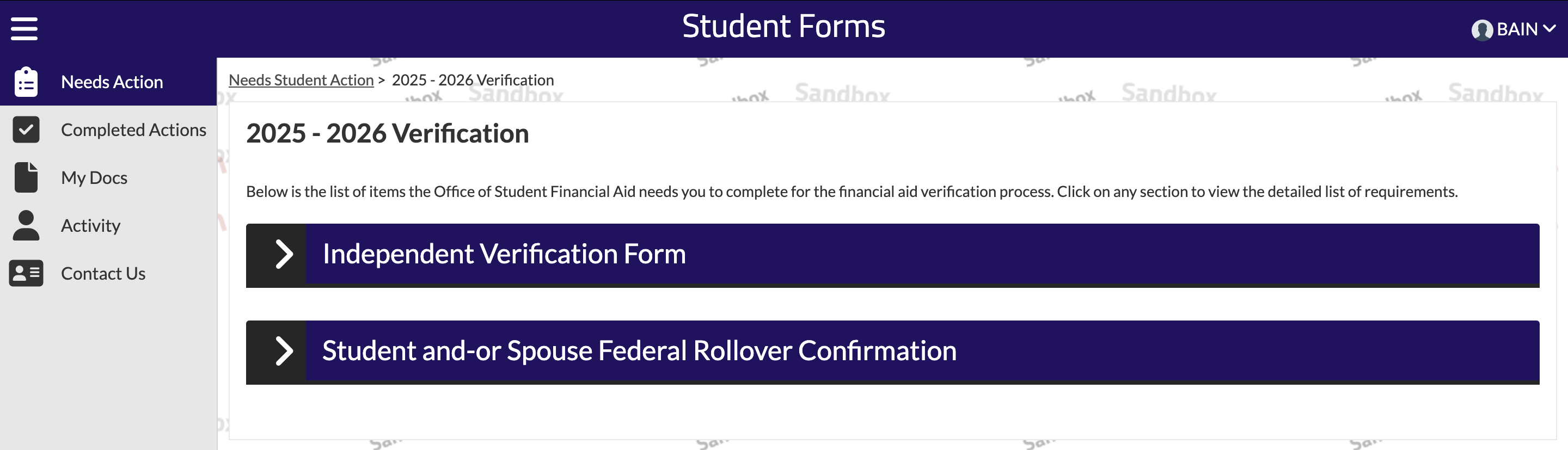 Student Forms - Forms To Be Completed