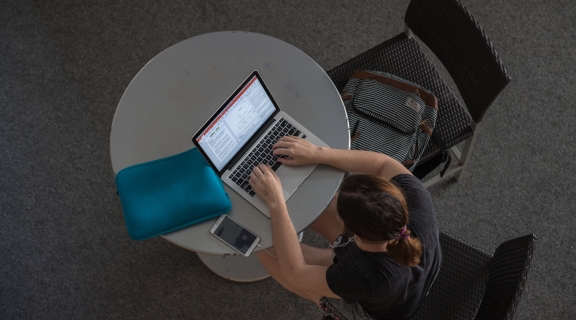 Student with laptop